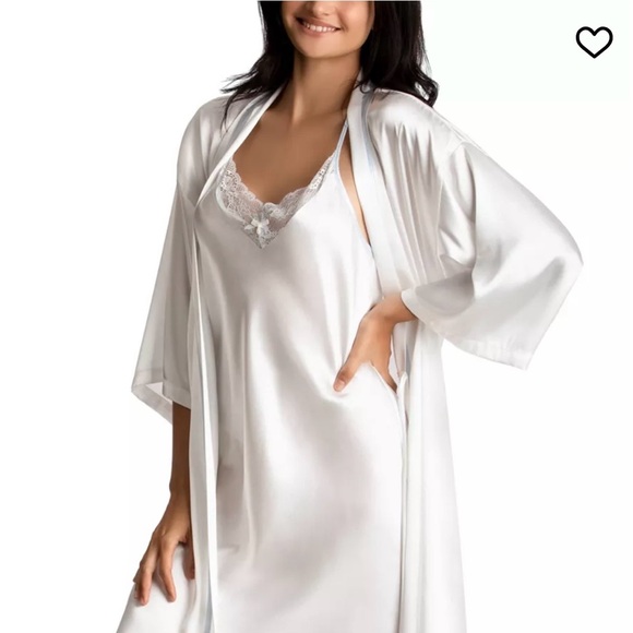 Linea Donatella Other - Linea Donatella White Lace Chemise Bridal Special Occasion satin dress W Size M